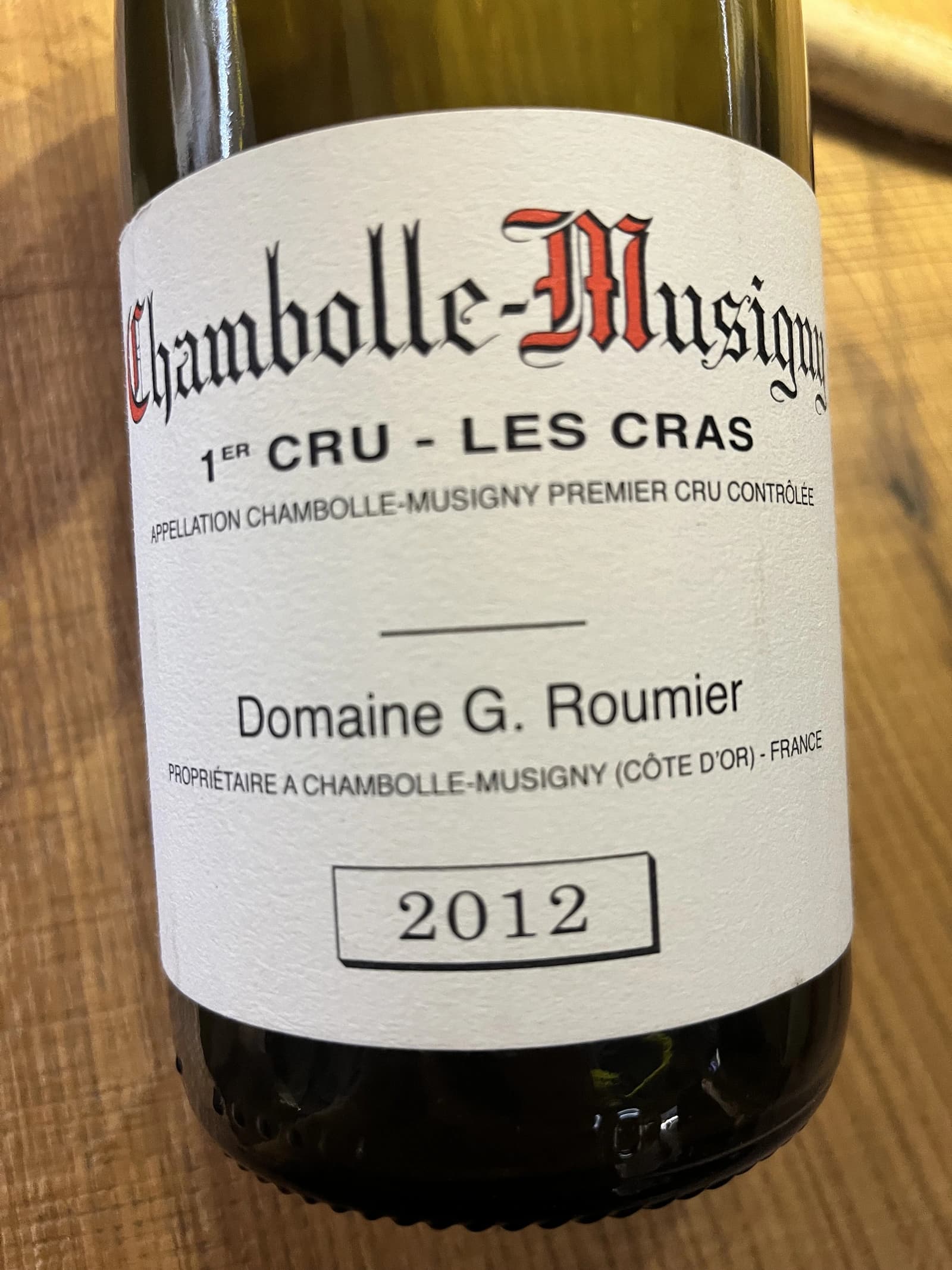 Domaine G. Roumier Chambolle-Musigny 1er Cru Les Cras 2012